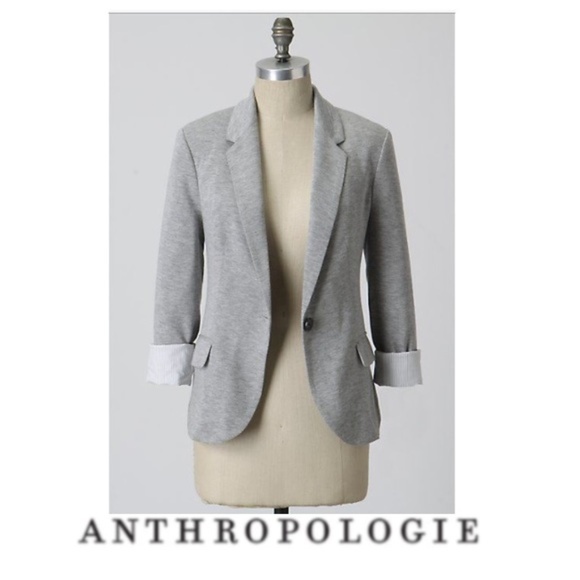 Anthropologie Jackets & Blazers - Anthro Cartonnier Gray Jersey Blazer Size XS